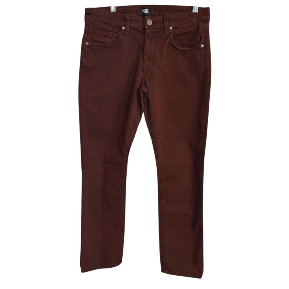 Paige Lennox Slim Fit‎ Jeans Women 31 Burgundy Excellent Stretch Made in USA
